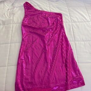 Vintage Frederick’s of Hollywood metallic pink Barbie dress
